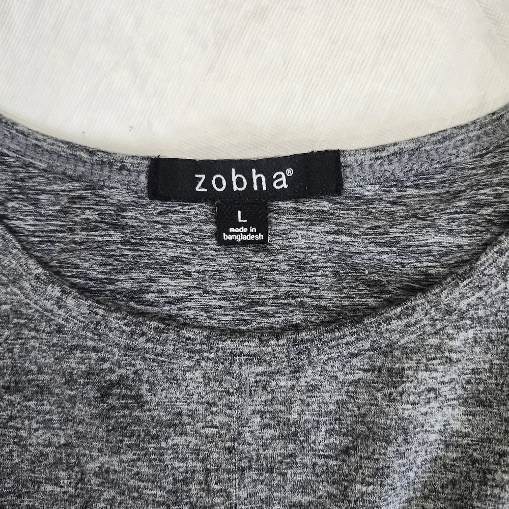 Zobha Size Large Gray Sleeveless Women's Cropped Top - Picture 5 of 6